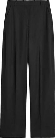 Toteme Taille Hoge Broek - Dames - Wijde Broeken - Zwart - XS - Wol - Broeken