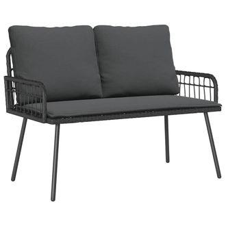 vidaXL Vidaxl - Panchina Da Giardino Con Cuscino Grigio 114 X 64 X 78cm Metallo