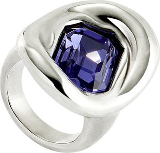 UNOde50 Sterling Silver-Plated Ring With Purple Crystal in Metallic Silver at Nordstrom, Size 7.5