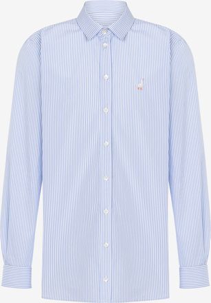 Moschino Camicia in popeline Goose Embroidery - Blu