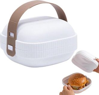 No Brand Recipientes Reutilizables Port&aacute;tiles Para S&aacute;ndwiches Y Hamburguesas - Fiambrera Con Tapa Para Llevar, Ideal Para Picnics, Acampadas Y Viajes