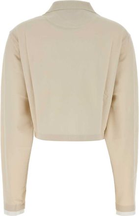 Prada Womens Cotton Piquet Polo Shirt Beige