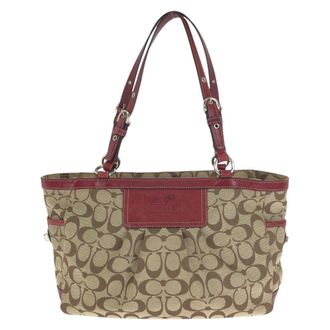 Coach Signature Canvas Leather 2way Tote Bag
