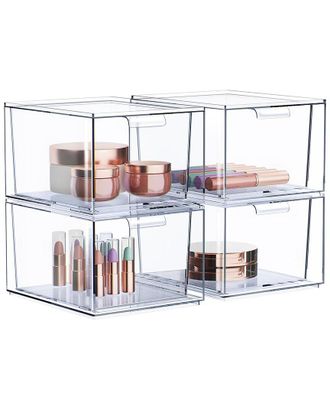 Sorbus Clear Stackable Drawer Organizer 4-Pack