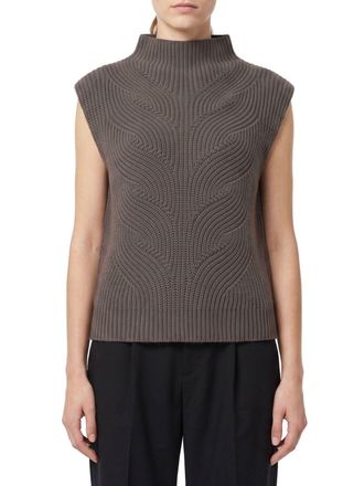 Herno Maglia smanicata in lana con collo a imbuto