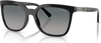 Vogue Eyewear Vierkante gepolariseerde zonnebril grijs/blauw verloop - Dames - Zonnebrillen - Zwart - 56 MM - Accessoires