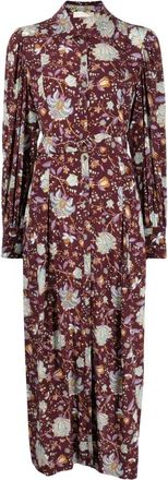 Ulla Johnson Elegante Multicolor Midi Jurk Fa 230151 - Dames - Shirt Kleedjes - Veelkleurig - L - Kleedjes