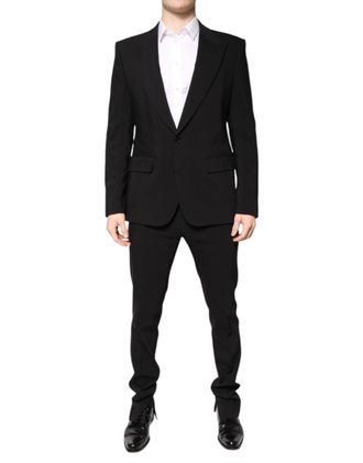 Dolce & Gabbana Mens Multicolor Polyester Jacquard 2 Piece Suit Silk