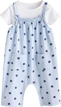 Next Flower Romper & Bodysuit Set in Blue at Nordstrom, Size 12-18M