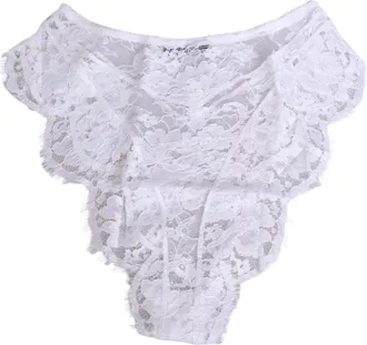 Dolce & Gabbana Womens White Floral Lace Low Rise Panty Underwear Viscose Clothing