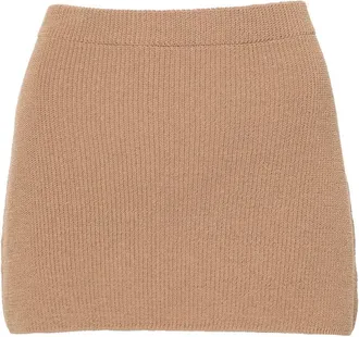 Aya Muse Agos knitted miniskirt - women - Spandex/Elastane/Polyamide/Cotton - L - Brown