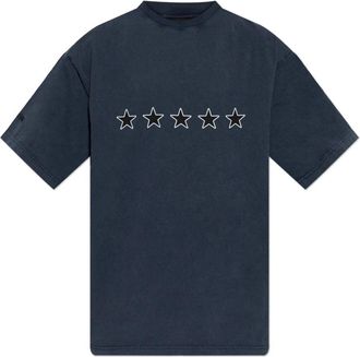 Balenciaga T-shirt met print - Heren - T-shirts - Blauw - S - Katoen - Tops