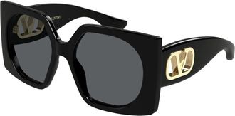 Valentino Sunglasses, female, Black, Size: 55 MM VLogo Signature Sunglasses
