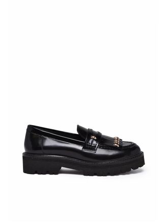 Marella Black Leather Valzer Loafers