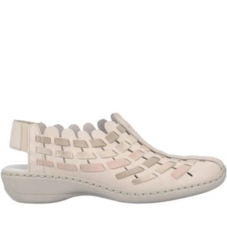 Rieker Beige Casual Platte Sandalen - Dames - Sandalen - Beige - 40 EU - Schoenen