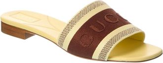 Gucci Web Canvas & Leather Sandal