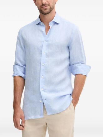 Hackett long-sleeve shirt - men - Linen/Flax - L - Blue