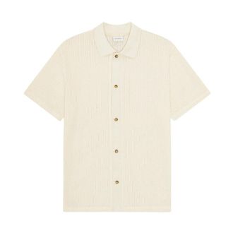Les Deux Short Sleeve Shirts, male, Beige, Size: XS Ppointelle Shirt