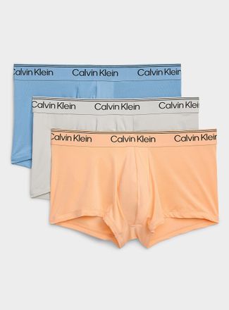 Calvin Klein Mens 2.5 blue/grey/orange trunks Recycled polyester 3-pack