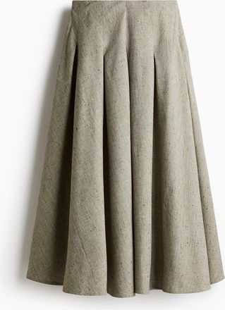 H&M Langer Faltenjupe - Beige