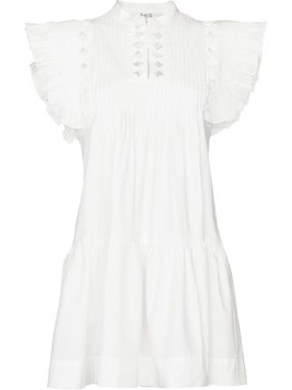 Sea New York ruffle-sleeve cotton dress - White