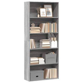 Berkfield Home Classic Book Cabinet Grey Sonoma 80x30x189 cm Engineered Wood | Size: 80 x 30 x 189 cm