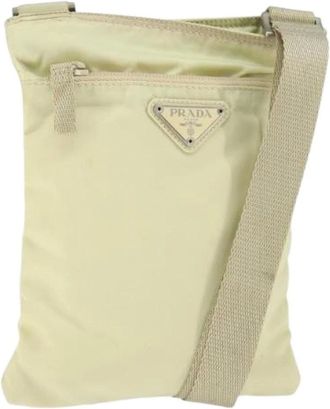 Prada Pre-owned Cross Body Bags, female, Yellow, Size: ONE SIZE Pre-owned Nylon Cross Body Bag