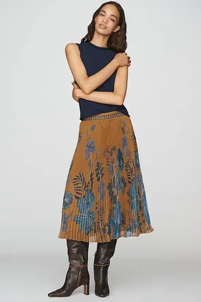 Ranna Gill Pleated Midi Skirt