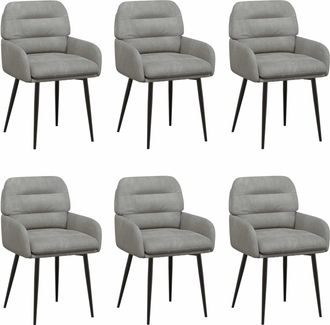 vidaXL Sillas De Comedor 6 Uds. Terciopelo Gris Claro Vidaxl