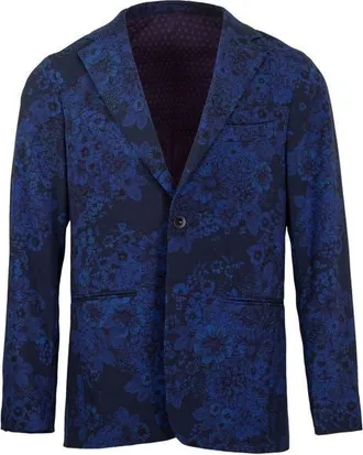 Lords of Harlech Judd Fully Lined Tailored Wool Blazer in Marco Floral Midnight at Nordstrom, Size 42