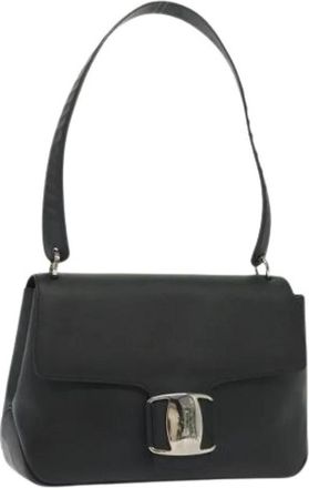 Ferragamo Pre-owned Schoudertas - Dames - Vintage Schoudertas - Zwart - ONE Size - Leer - Vintage
