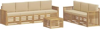 vidaXL Juegos De Sof&aacute;s 8 Uds. Y Beige Poli&eacute;ster Vidaxl