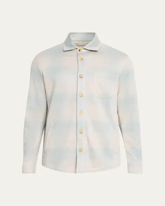 Maurizio Baldassari Mens Plaid Overshirt with Pockets
