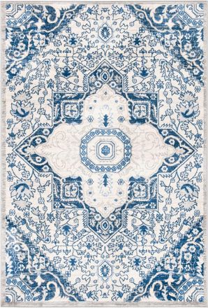 Safavieh Alfombra transicional de polipropileno beige/azul, 122 x 183 cm