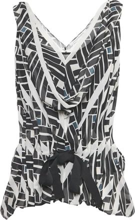 Diane Von F&uuml;rstenberg Top in seta con stampa - Bianco