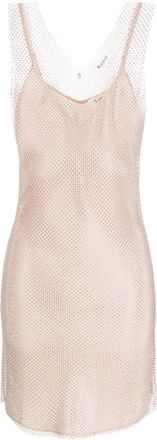Blugirl mesh-trim mini dress - women - Elastane/Polyester/Polyester - M - Pink