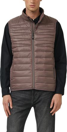 s.Oliver Steppweste S.OLIVER, Herren, Gr. L, rot braun, Web, Obermaterial: 100% Polyester, unifarben, gerade h&uuml;ftbedeckend, Rundhals, Westen Steppweste, mit St