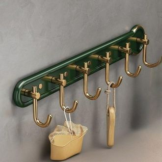 OEM Ganchos Adhesivos De Pared Resistentes - Perchero De Pared Sin Necesidad De Taladrar, Ganchos Para Ba&ntilde;o, 42 X 8,8 Cm, Verde
