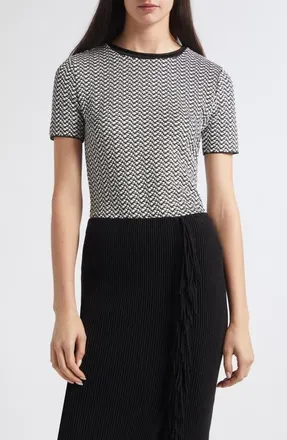 Emporio Armani Jerseywear Geometric Jacquard Jersey Tee in Solid Black at Nordstrom, Size X-Large