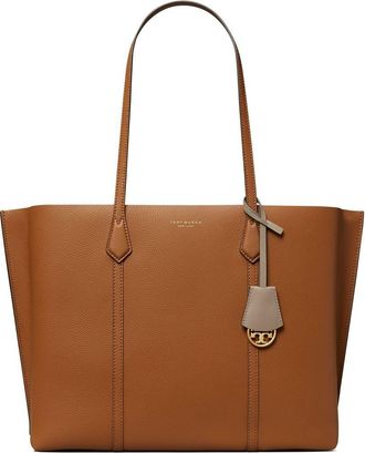 Tory Burch leather logo-print tote bag - women - Leather - One Size - Brown