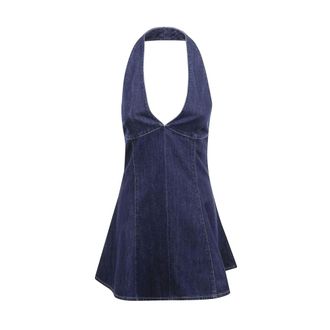 MC2 Saint Barth Short Dresses, female, Blue, Size: L Thalita Denim Short Dress