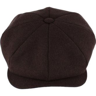 Wigens Mens Classic Retro Newsboy Cap with Curved Peak in Brown at Nordstrom, Size 61