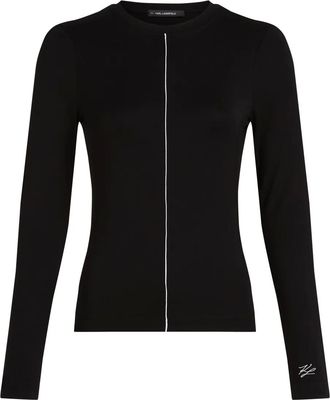 Karl Lagerfeld Top con profili a contrasto - Nero