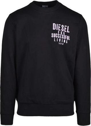 Diesel Classic Fit Cotton Sweatshirt With Signature Logo Detail