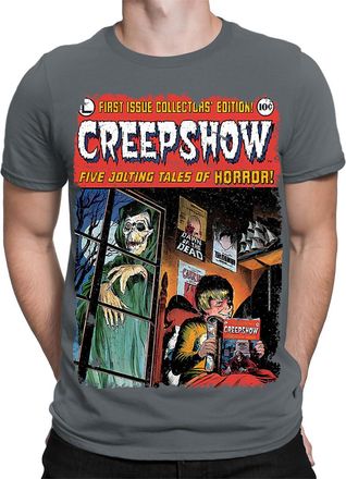 Generic Halloween T-Shirt Creepshow Movie Poster Spooky Horror Scary Mens T Shirts HD Charcoal L