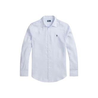 Polo Ralph Lauren Shirts, female, Blue, Size: XS Chemise lin coupe droite