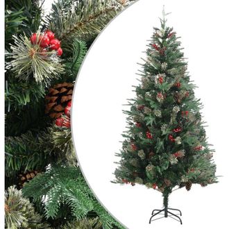 vidaXL &Aacute;rbol De Navidad Y Pi&ntilde;as Verde Pvc Y Pe 225 Cm Vidaxl