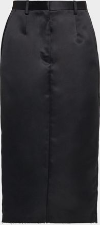 Co Tailored Duchess Satin Midi Pencil Skirt