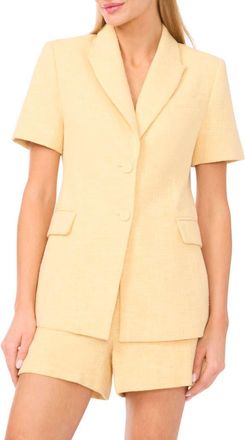 Ted Baker Eugenia Short Sleeve Cotton Blend Tweed Jacket in Creamed Corn at Nordstrom, Size 12