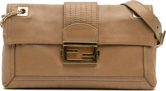 Fendi Pre-owned Womens Baguette Leather Shoulder Bag - Tan - One Size